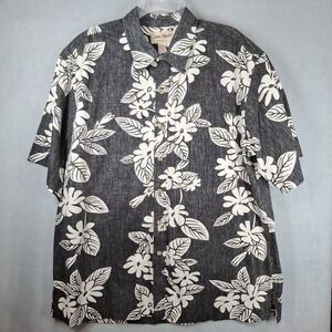 Cooke Street Honolulu Mens 2XL Shirt  Reverse Print Floral Tropical Cotton Beach